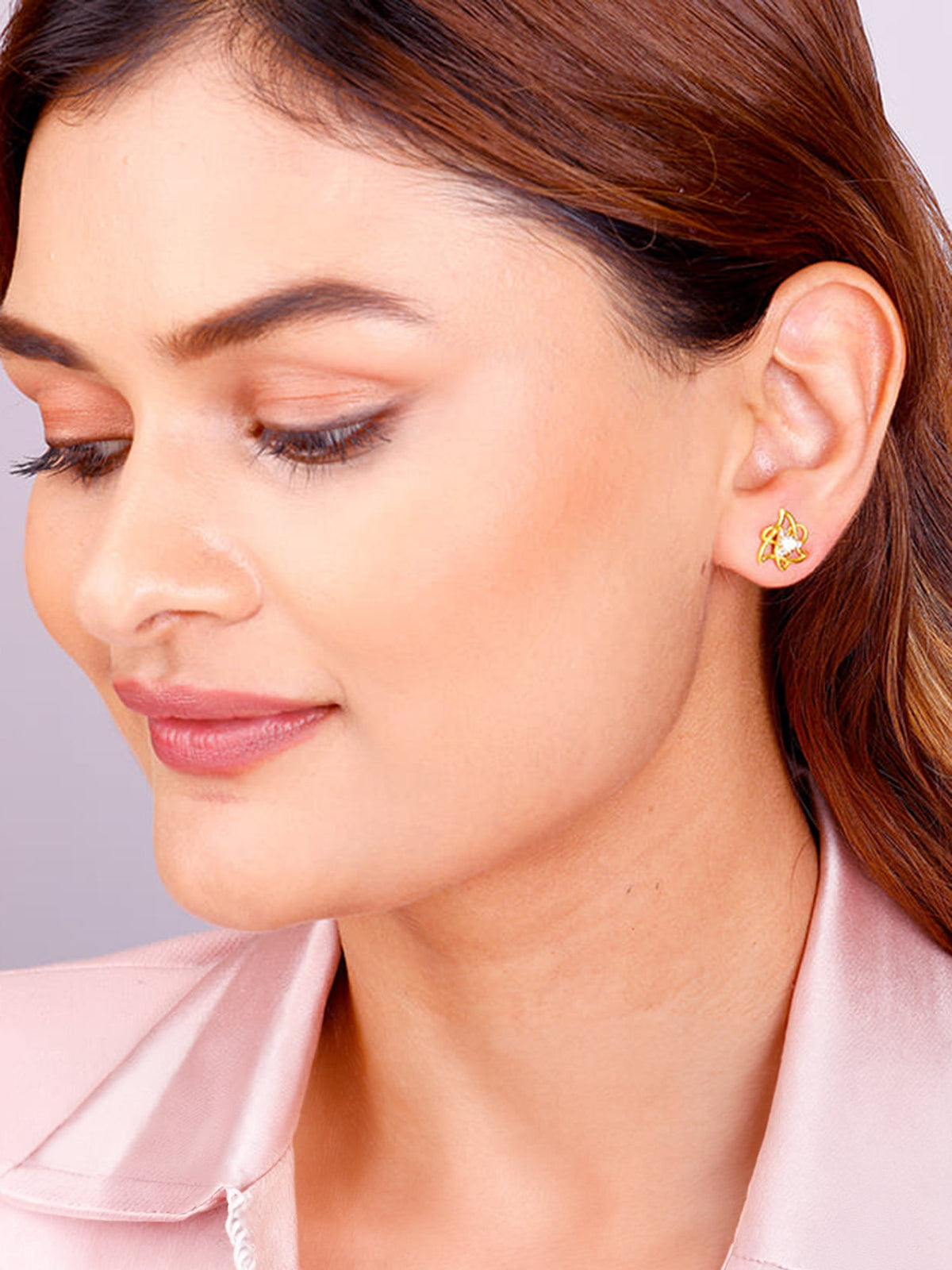 Golden Triangular Knot Earrings
