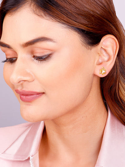 Golden Triangular Knot Earrings