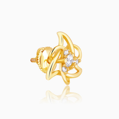 Golden Triangular Knot Earrings