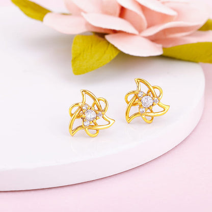 Golden Triangular Knot Earrings