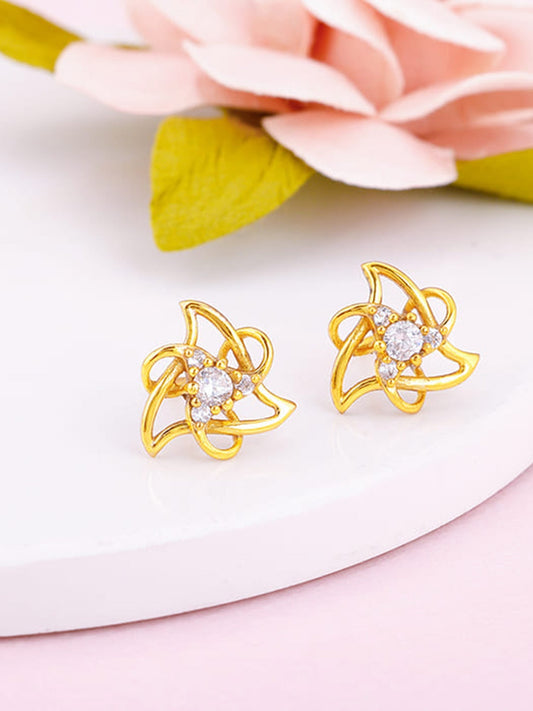 Golden Triangular Knot Earrings