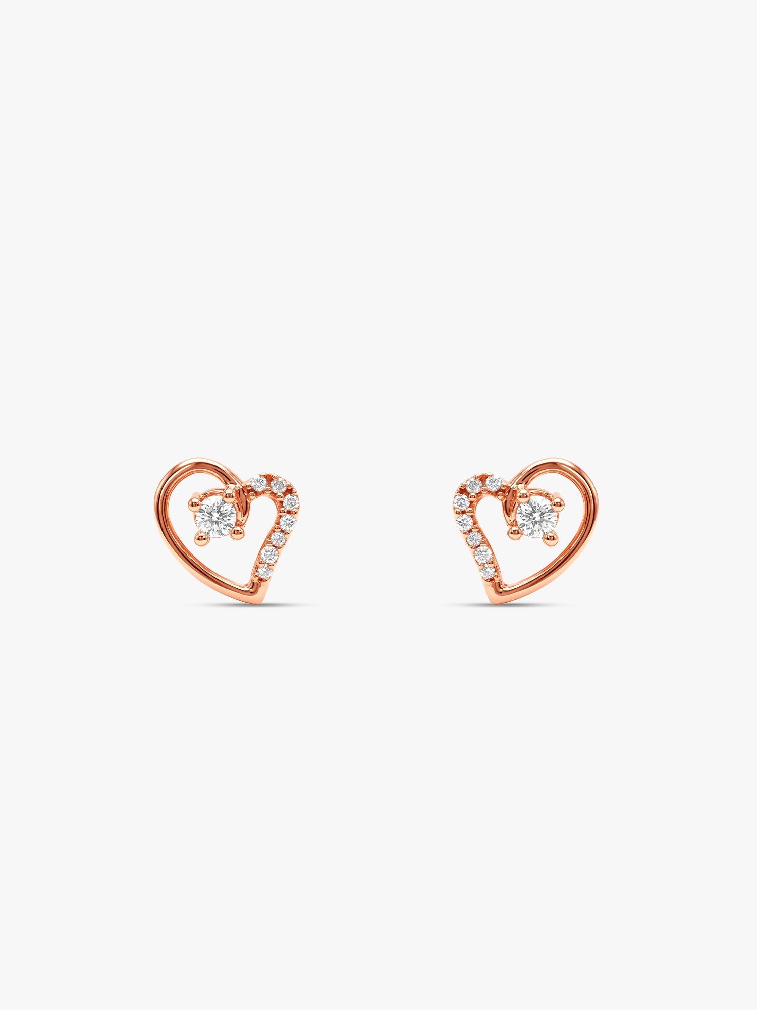 Rose Gold Beautiful Heart Earrings