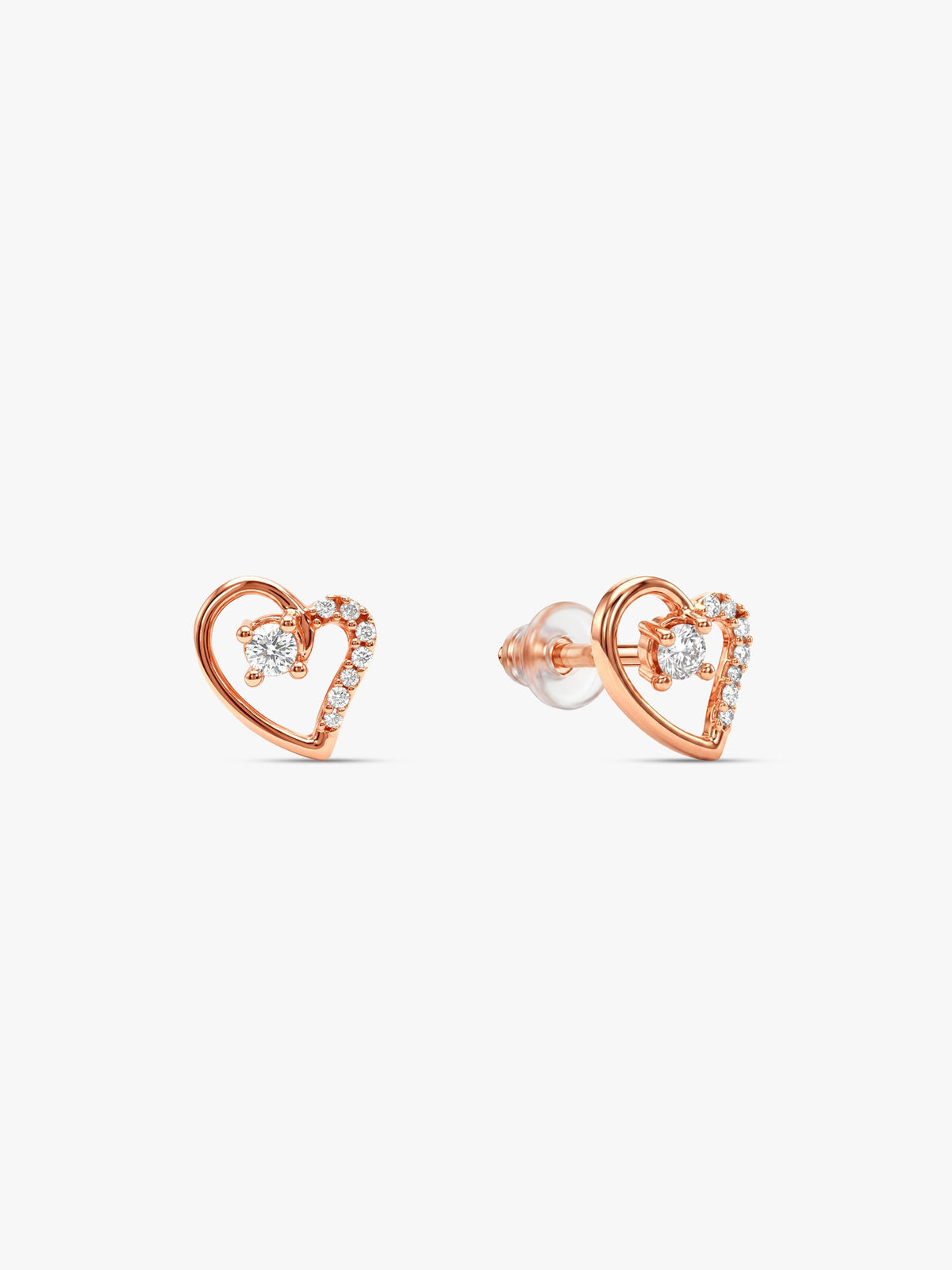 Rose Gold Beautiful Heart Earrings