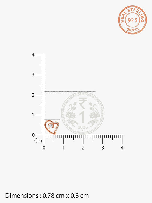 Rose Gold Beautiful Heart Earrings