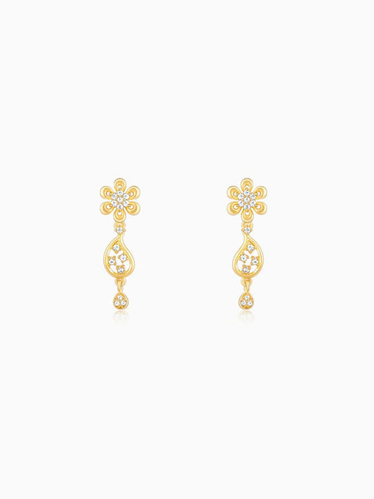 Golden Glorious Flower Earrings