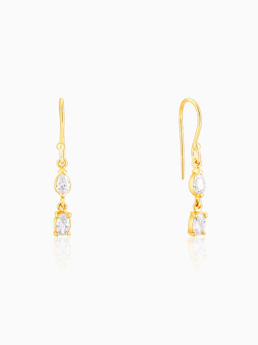 Golden Zirconium Moments Dangler Earrings