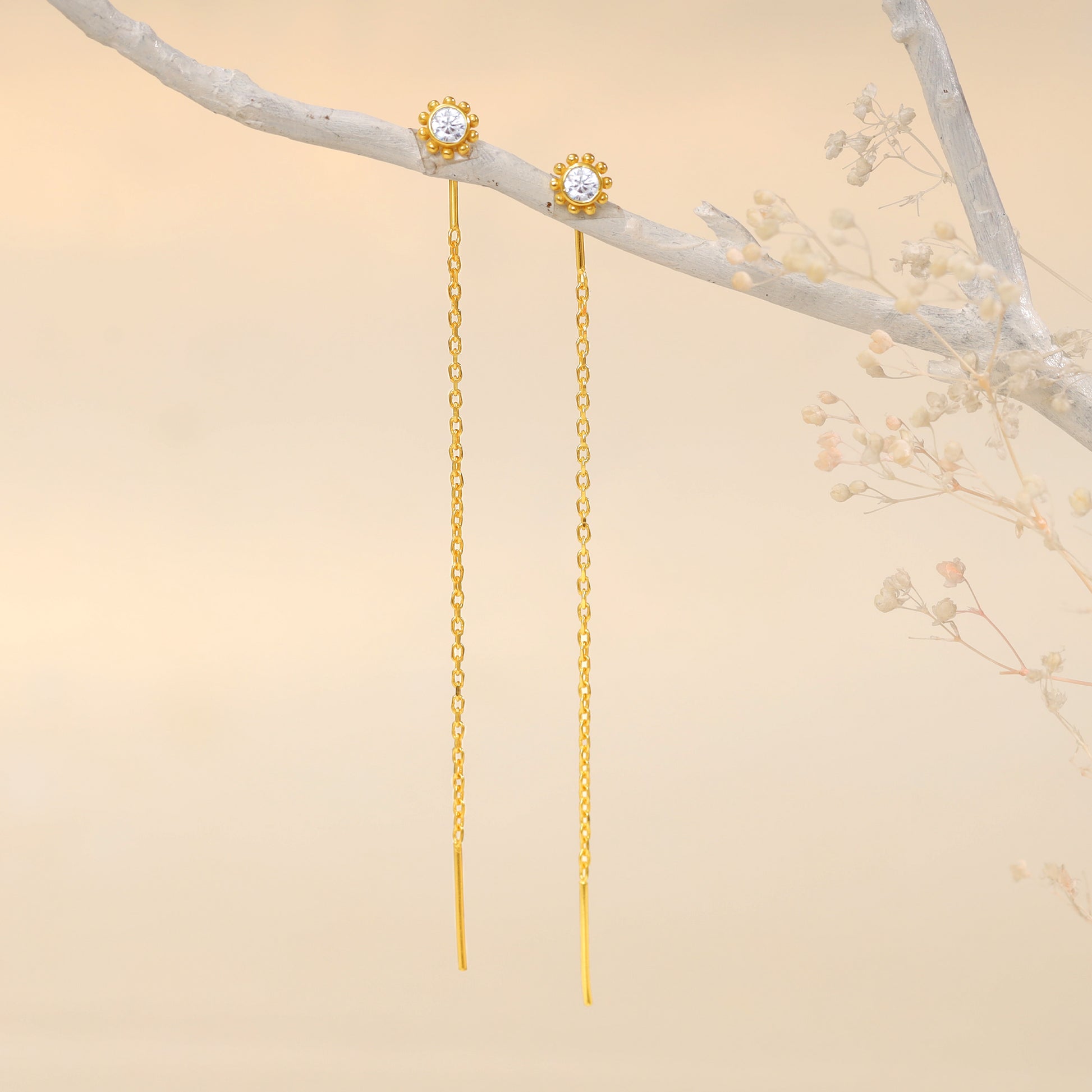 Long Sui Dhaga Earrings Gold Latest Design Of Gold Earrings Sui