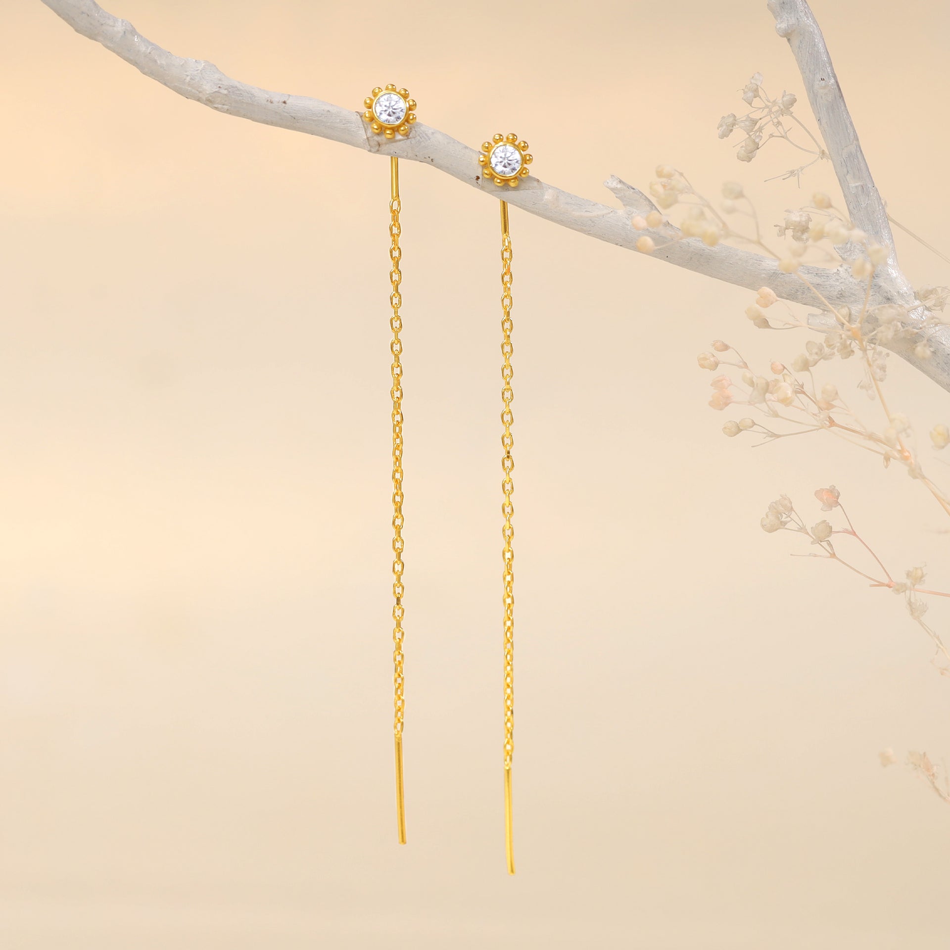 Golden Bling Sui Dhaga Earrings – GIVA