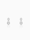 Silver Glittering Hexagon Earrings