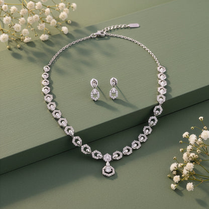 Silver Glittering Hexagon Set