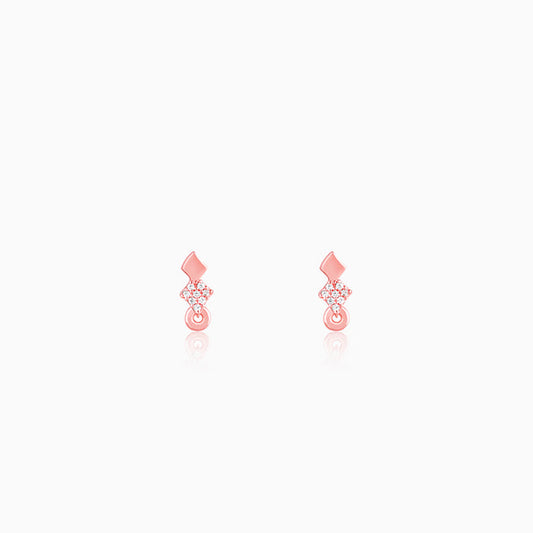 Rose Gold Floral Wheel Earrrings