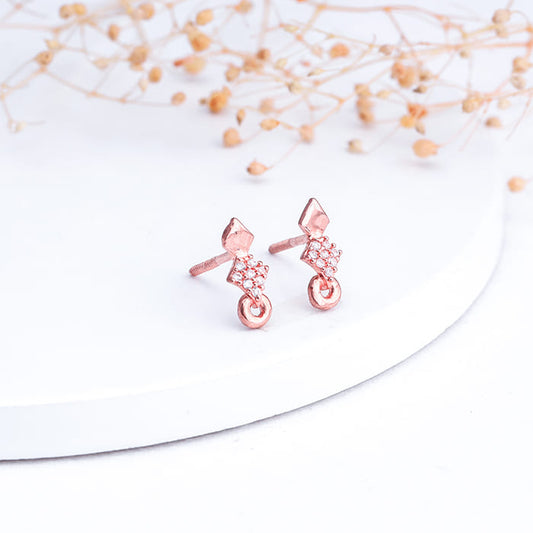 Rose Gold Floral Wheel Earrrings