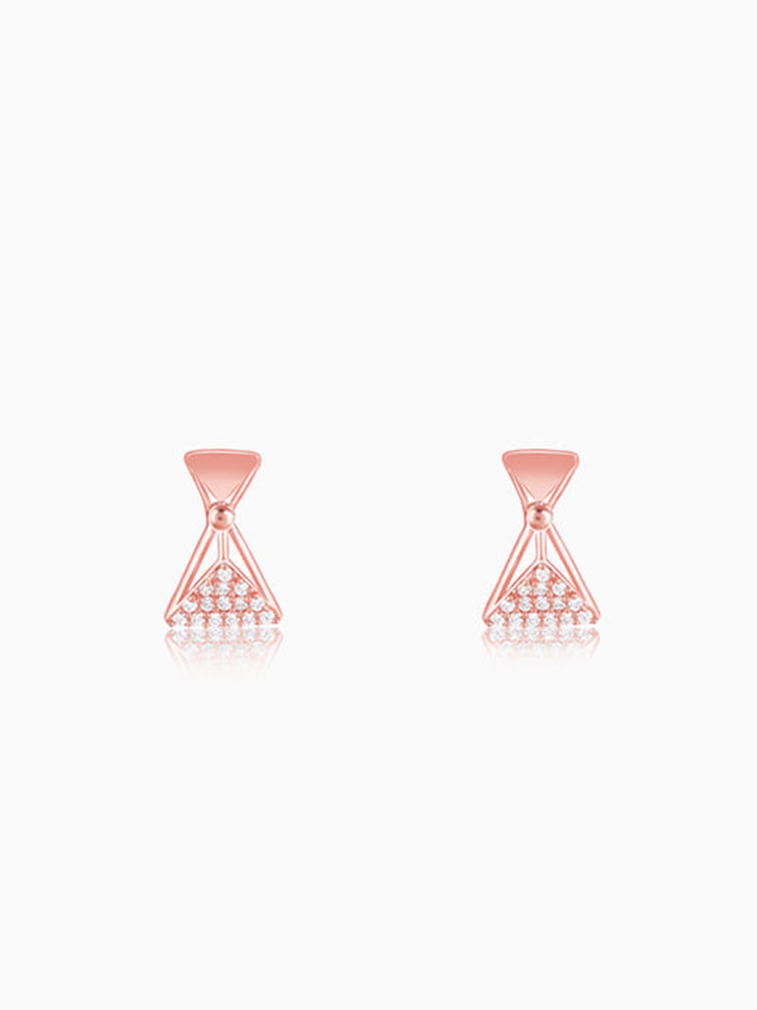 Rose Gold Triangular Elegance Earrings
