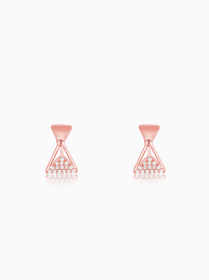 Rose Gold Triangular Elegance Earrings
