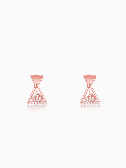 Rose Gold Triangular Elegance Earrings