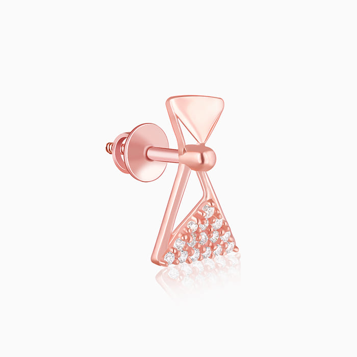 Rose Gold Triangular Elegance Earrings - view 4