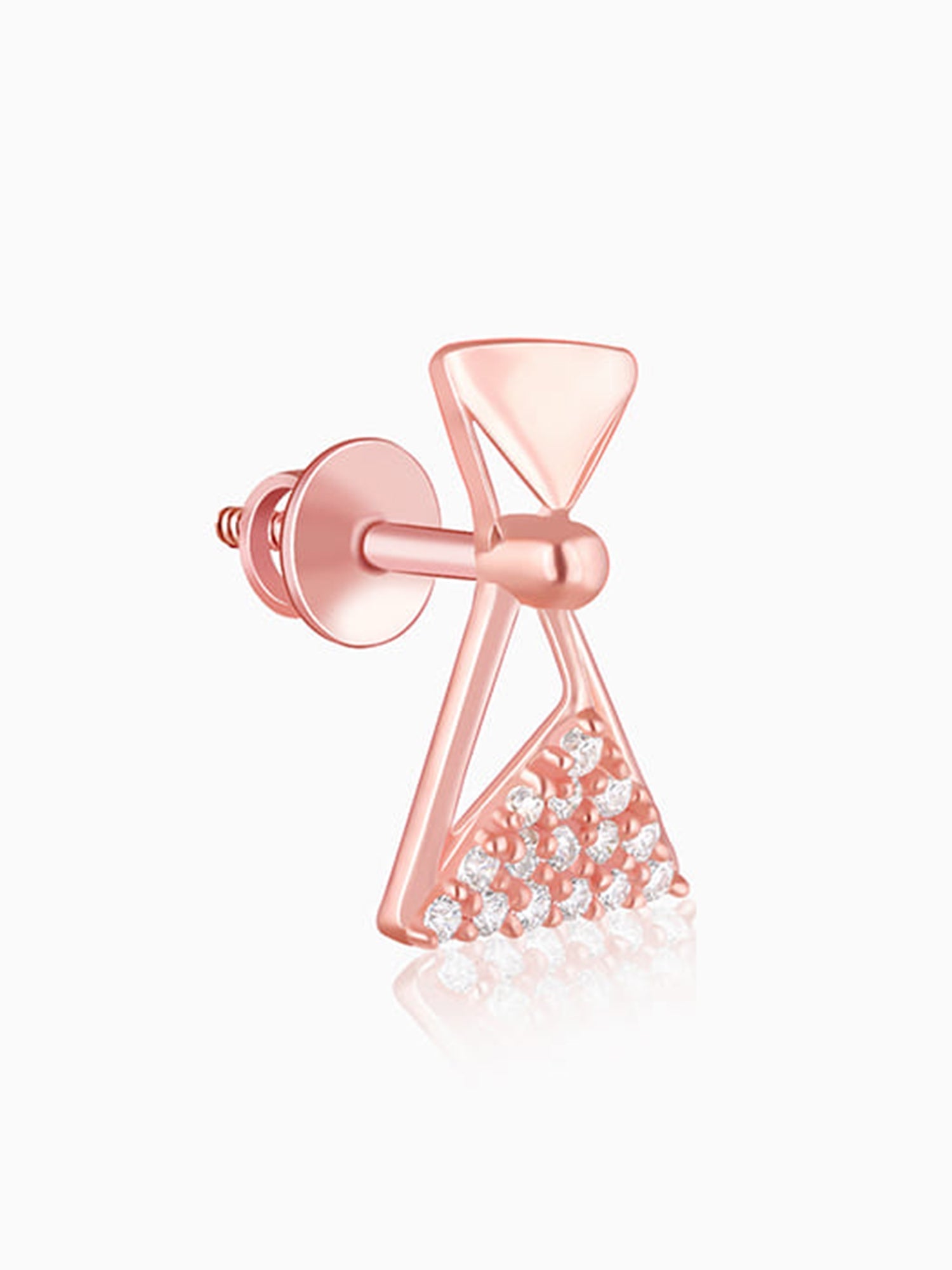 Rose Gold Triangular Elegance Earrings