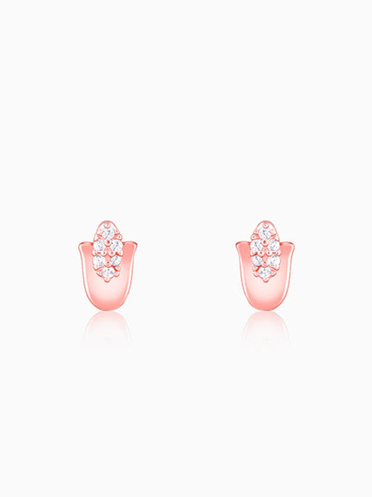 Rose Gold Classic Hamsa Earrings