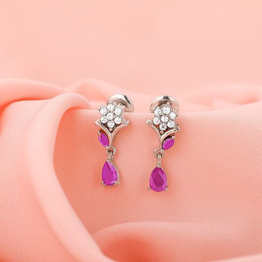 Silver Dewy Blossoms Earrings
