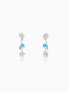 Silver Aqua Blue Floral Necklace