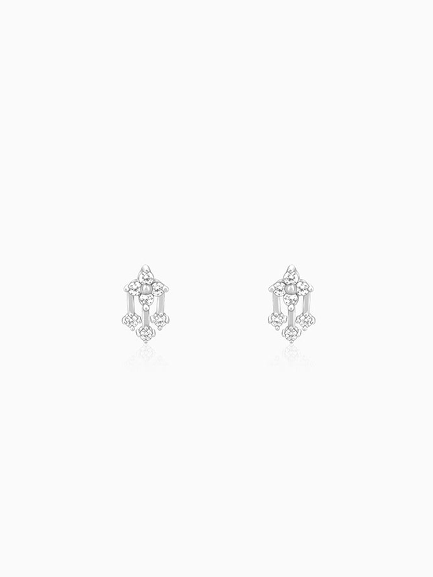 Silver Triad of Shine Earrings