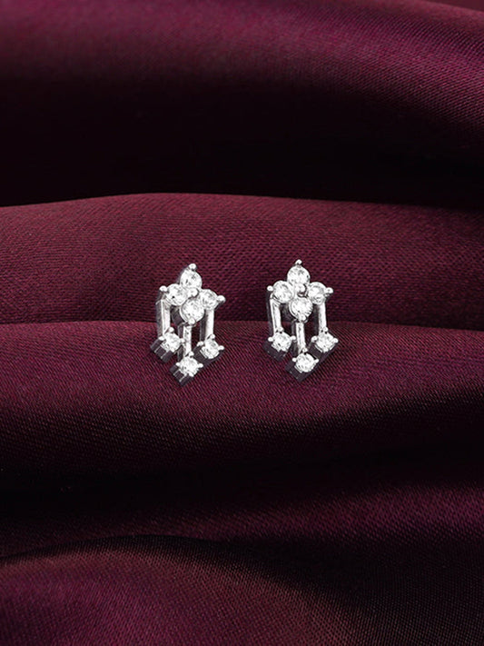 Silver Triad of Shine Earrings