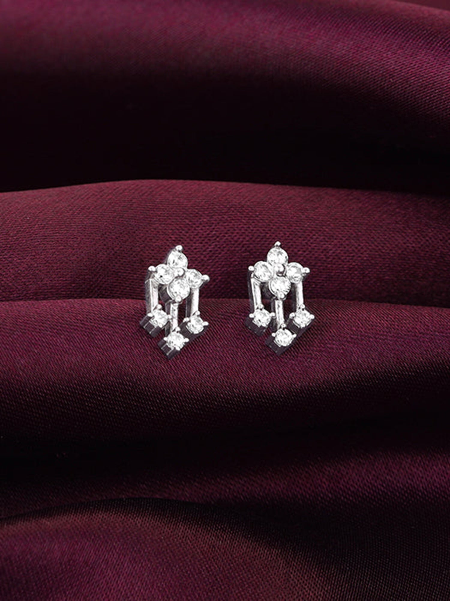 Silver Triad of Shine Earrings