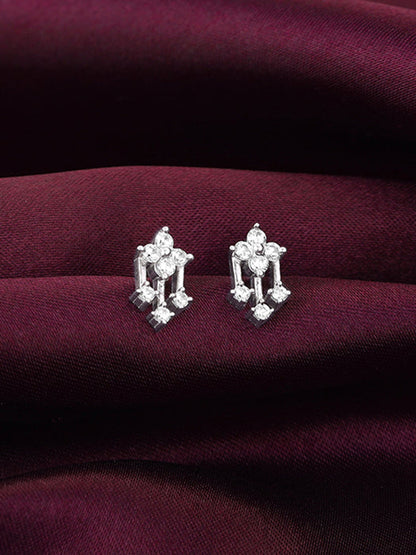 Silver Triad of Shine Earrings
