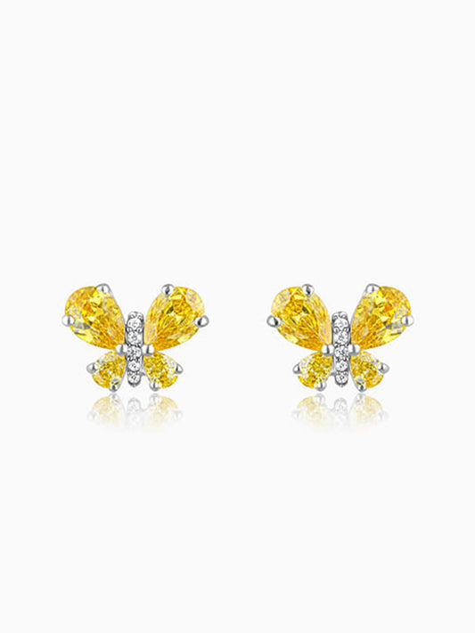 Silver Winged Bling Earrings