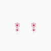Rose Gold Royal Pink Floral Earrings