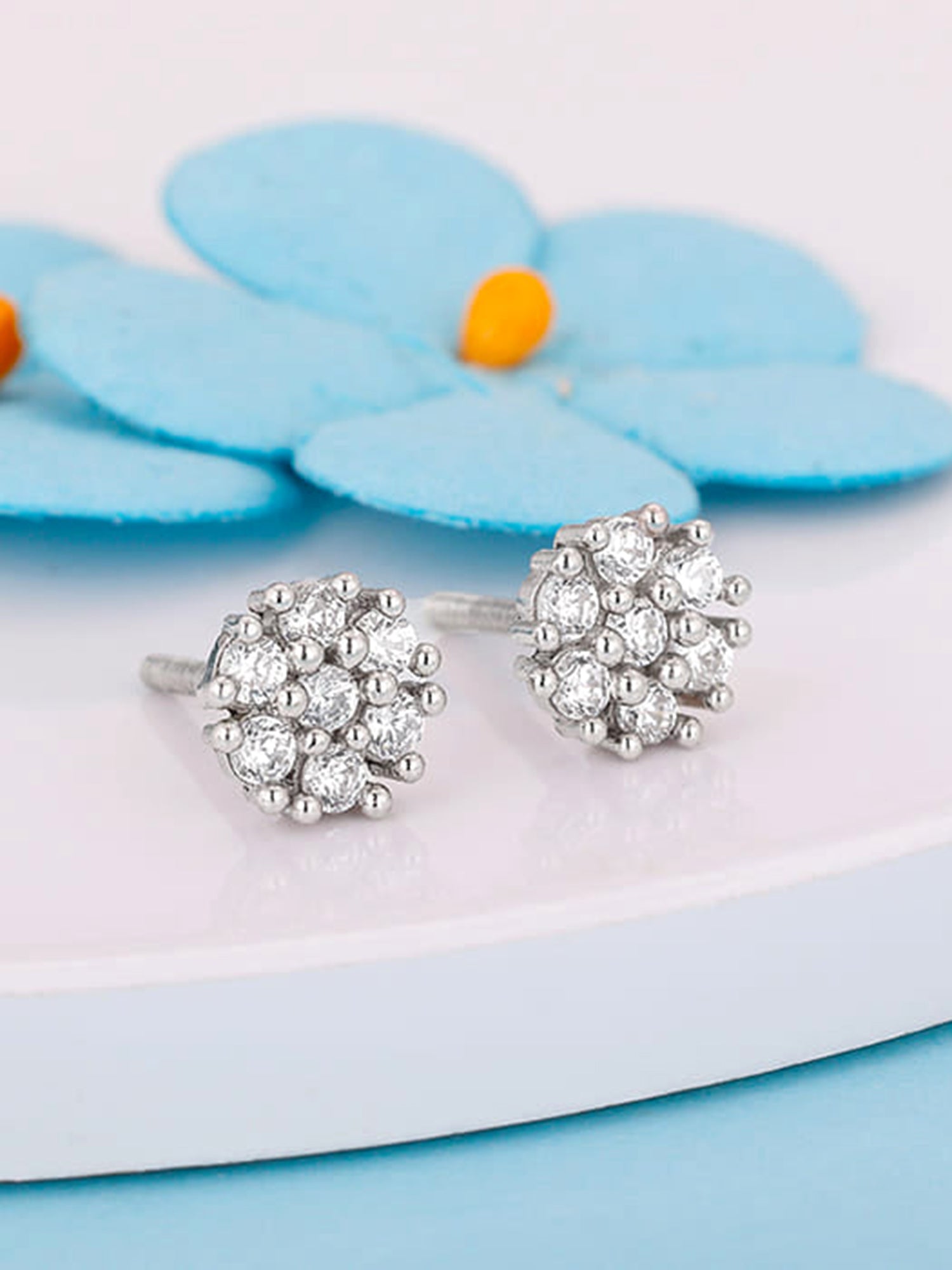 Silver Floral Elegant Earrings
