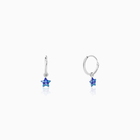 Silver Little Star Kids Hoop Earrings (4-12 yrs)