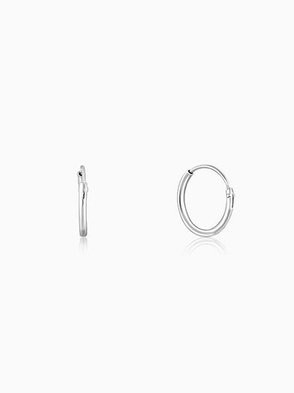 Silver Red Cherry Kids Hoop Earrings (4-12 yrs)