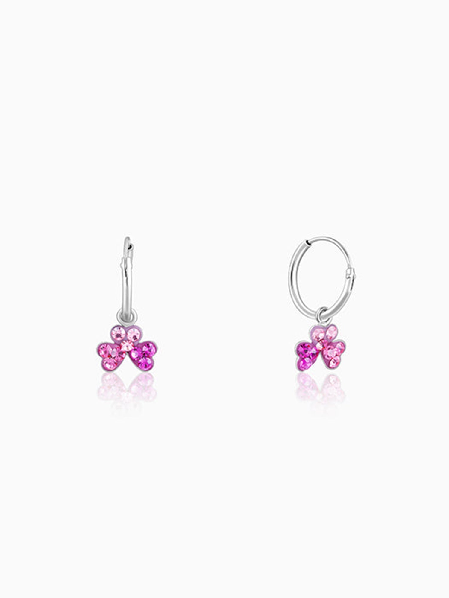 Silver Clover Kids Hoop Earrings (4-12 yrs)