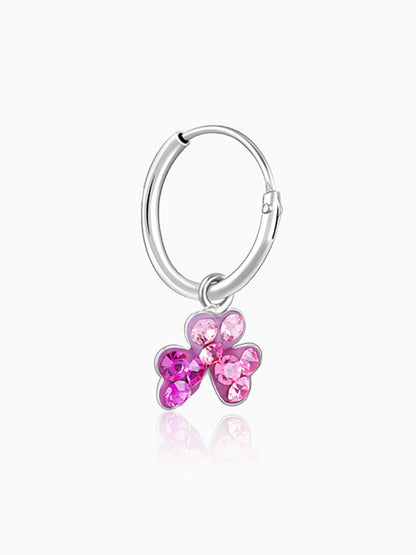 Silver Clover Kids Hoop Earrings (4-12 yrs)