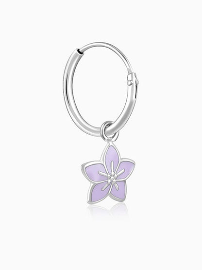 Silver Pretty Petunia Kids Hoop Earrings (4-12 yrs)