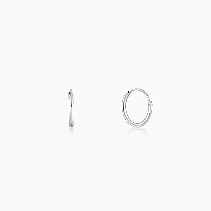 2mm, Twisted 14k White Gold Round Hoop Earrings, 20mm (3/4 Inch) - The  Black Bow Jewelry Company