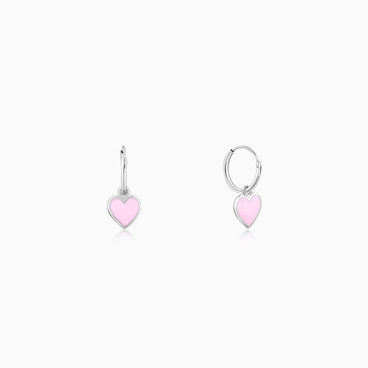 Silver Soothing Heart Kids Hoop Earrings (4-12 yrs)