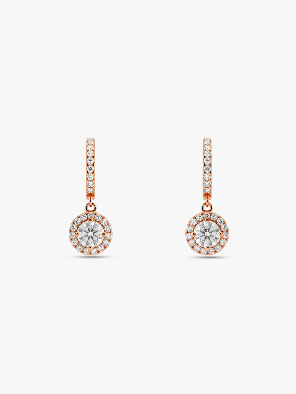 Rose Gold Zircon Drizzle Drop Earrings