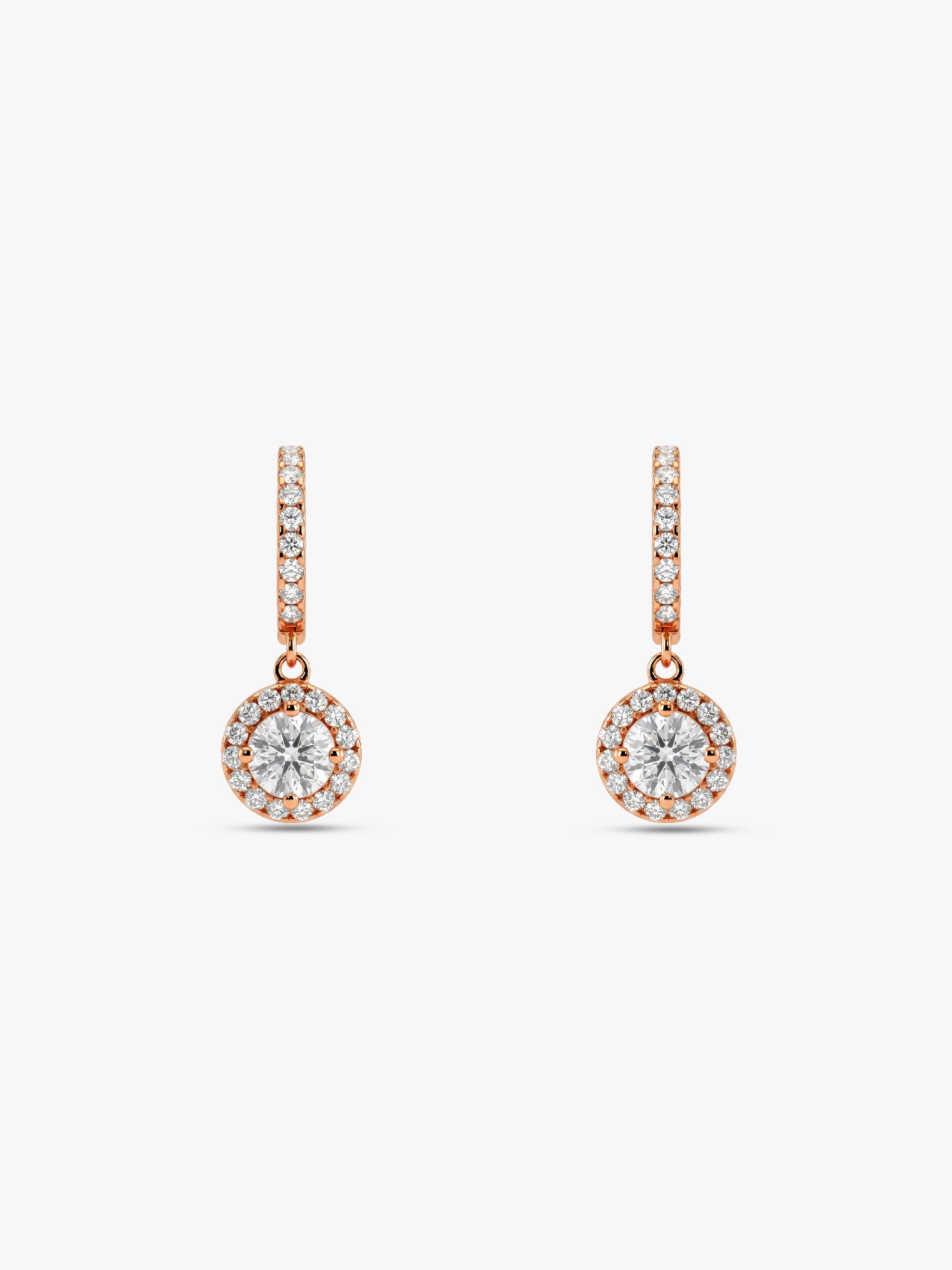 Rose Gold Zircon Drizzle Drop Earrings