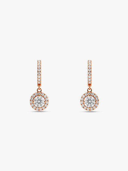 Rose Gold Zircon Drizzle Drop Earrings