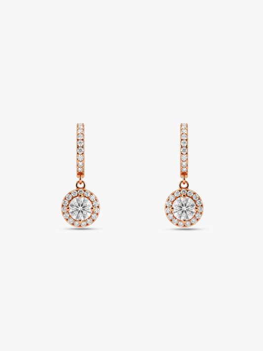 Rose Gold Zircon Drizzle Drop Earrings