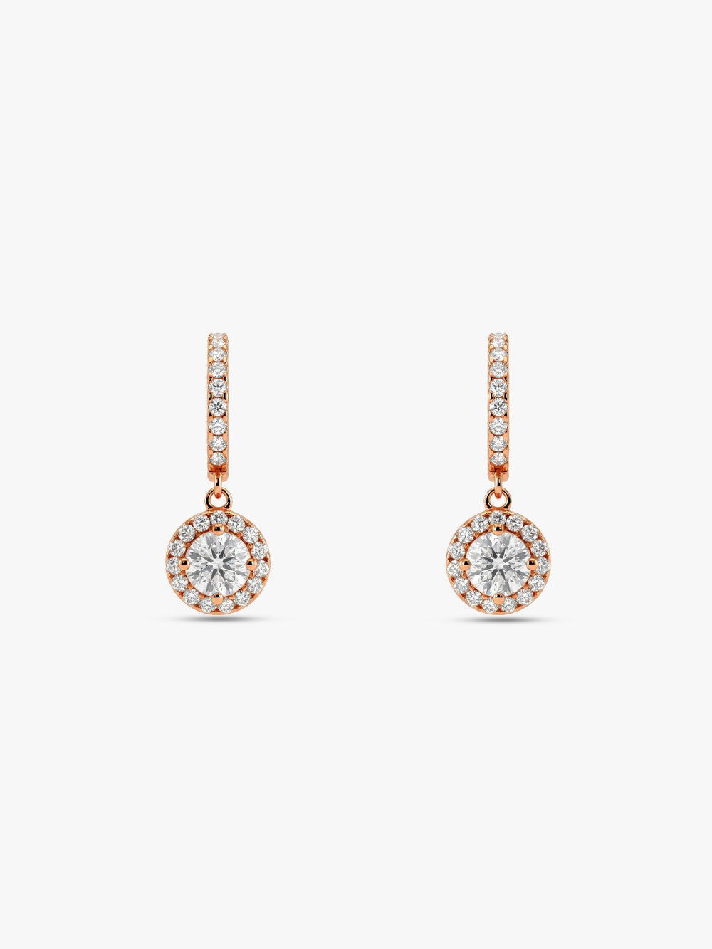 Rose Gold Zircon Drizzle Drop Earrings