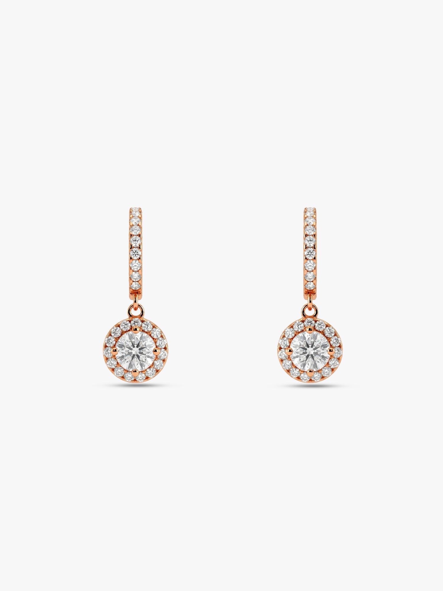 Rose Gold Zircon Drizzle Drop Earrings
