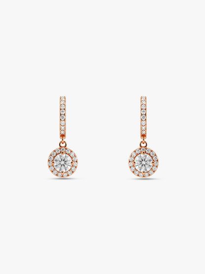 Rose Gold Zircon Drizzle Drop Earrings