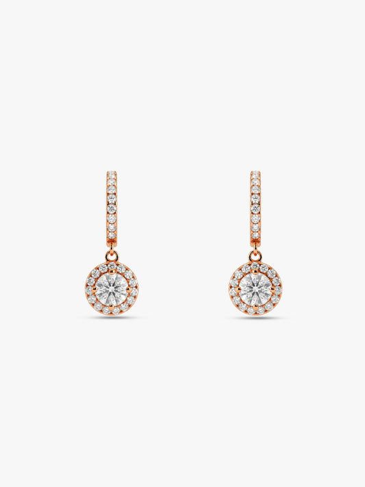 Rose Gold Zircon Drizzle Drop Earrings