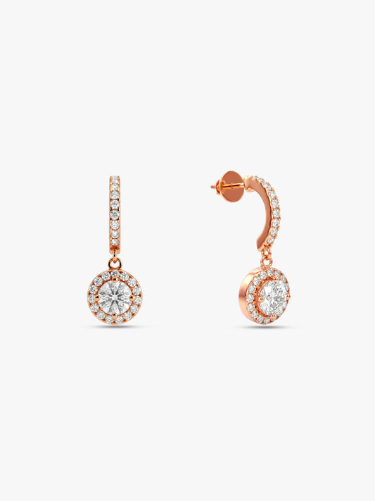 Rose Gold Zircon Drizzle Drop Earrings
