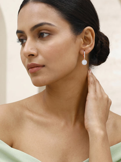 Rose Gold Zircon Drizzle Drop Earrings