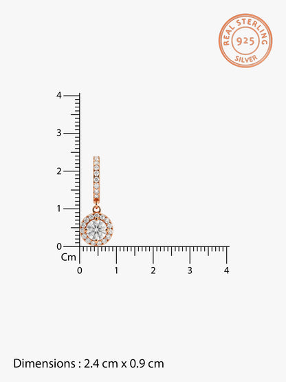Rose Gold Zircon Drizzle Drop Earrings