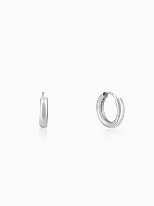 Silver Classic Hoop Earrings- 15mm